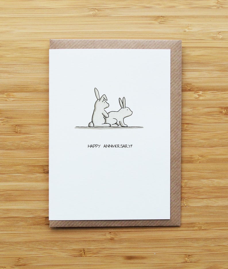 Anniversary Special Bunnies Card - Funny - Recycled Card - Etsy