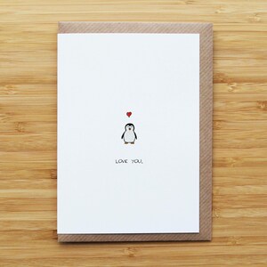 Carte Amour petit pingouin