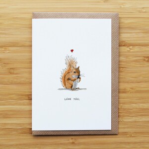 Tarjeta de ardilla enamorada