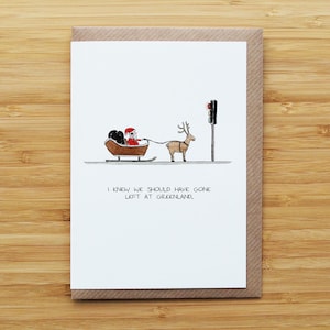Santa in Traffic Christmas Card - Funny - Recycled Card