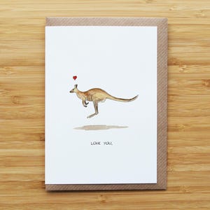Tarjeta de amor canguro