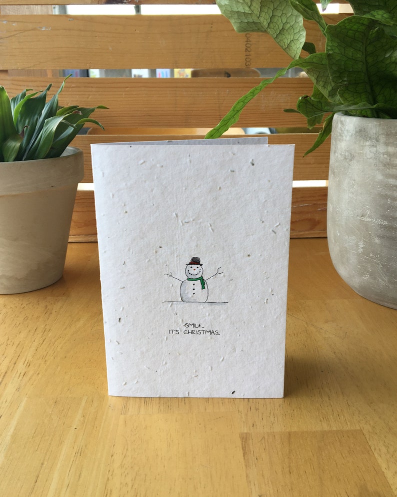 Smiley Snowman Christmas Card Wildflower Seed Card