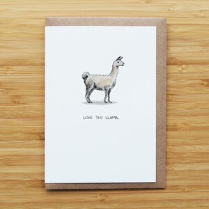 Llama Love Card