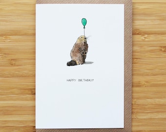 Birthday Marmot Card - Alpine - Cute - Recycled Card