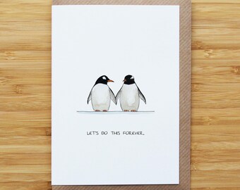 Carte amour pingouin