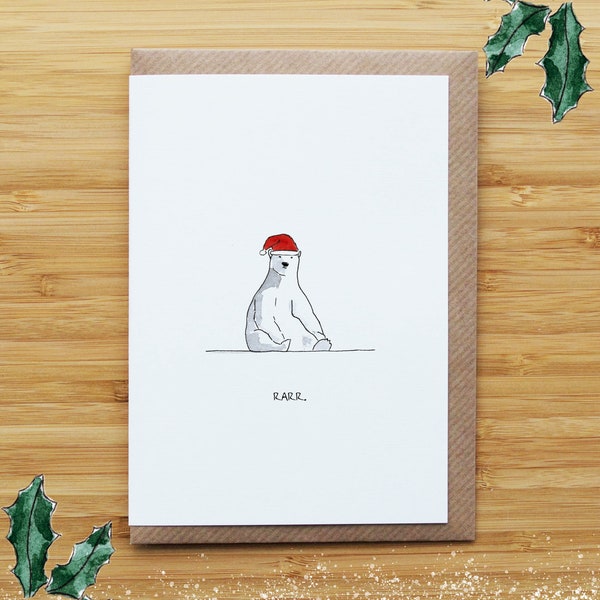 Tarjeta de Navidad del oso polar