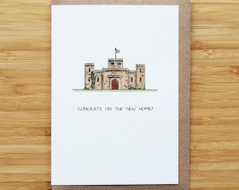 Castle New Home Card - Funny - Recycled Card
