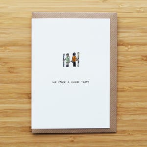 Skier Couple Card