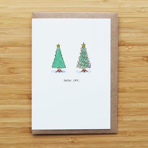 Weihnachtsbaum Showoff Weihnachtskarte - Lustig - Recycling Karte