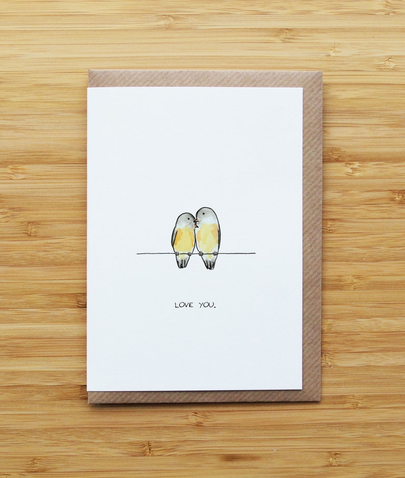 Birds on a Line Card Card (Caption)