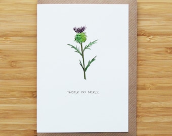 Thistle Card - Funny - Scottish - Scotland - Recycled Card