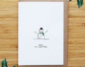 Smiley Snowman Christmas Card