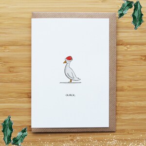 Biglietto di Natale con anatra bianca