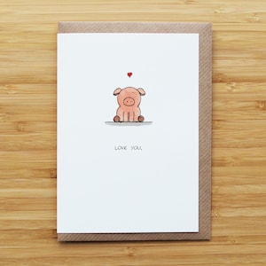 Liebe Schwein sitzende Karte