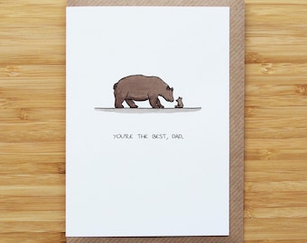 Bear Cub & Dad Card - Cute - Father's Day - Recycled