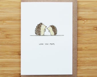 Igel Mama / Mutter Karte - Muttertag - Recycling Karte