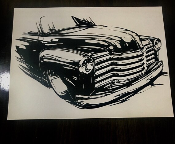 Car Prints Car Art Prints Classic Car Prints Chevy Wall Art Etsy