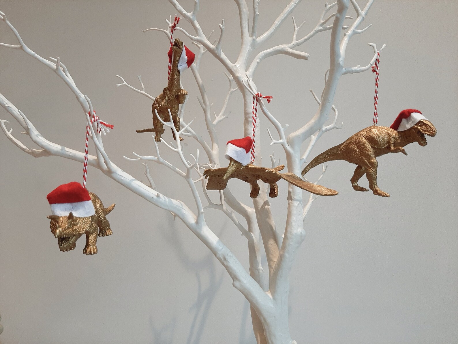 Gold Christmas dinosaur hanging and stand alone decorations Etsy