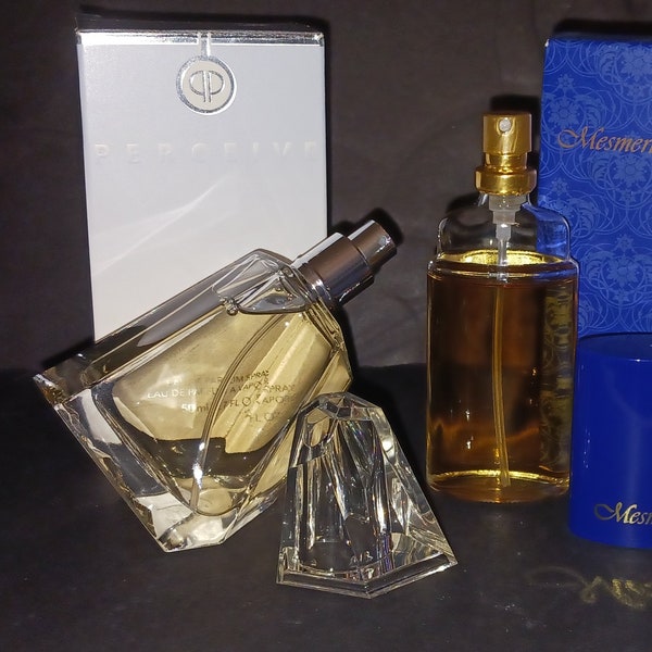 Vintage Avon "Mesmerize" 1oz and a Avon "Perceive" 1.7oz spray on perfumes. Both in original boxes. Fast, free shipping to U.S.A.