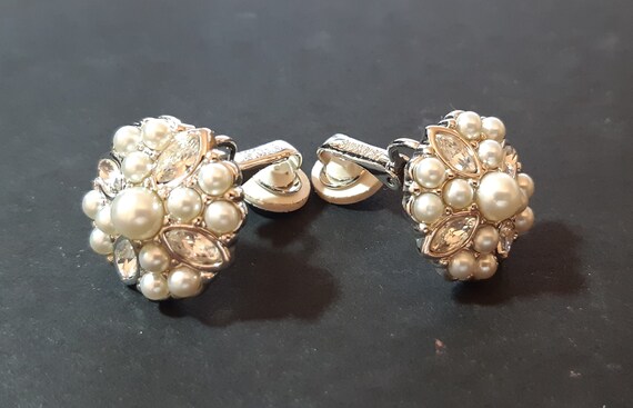 Swarovski silver tone, faux pearl and rhinestone … - image 6