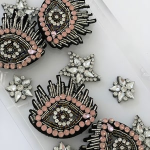 Embroidered Patch. Sew on patch. Embellishment. Patch for jackets. Patch for clothing and accessories. Crystal patch. Brooch patch.