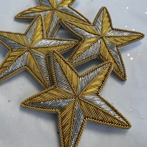 Embroidered brooch. French bullion patch. Embellishment. Bullion patch. Patch for jackets. Patch for clothing and accessories. Wire patch.