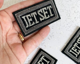 Embroidered Bullion Patch: Jet Set Wire Sew-On Applique