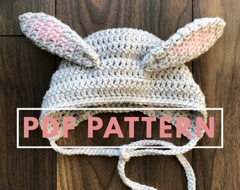 Animal Ear Bonnet Pattern - Crochet Pattern - PDF Download