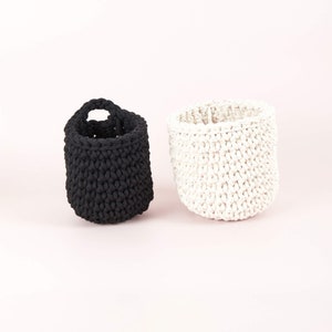 Crochet Basket Kit, Beginners Crochet Kit, Sustainable Summer Crochet Project Black + Rainbow Dust