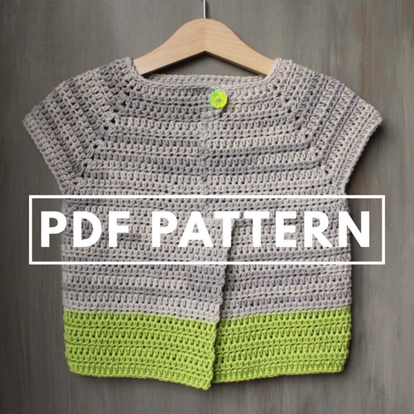 Split back top crochet pattern - modern crochet pattern - children's clothing pattern