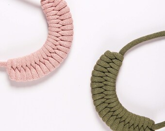 Chunky Necklace Kit, Blush and Avocado, Beginners Macrame Kit, DIY Jewellery Kit