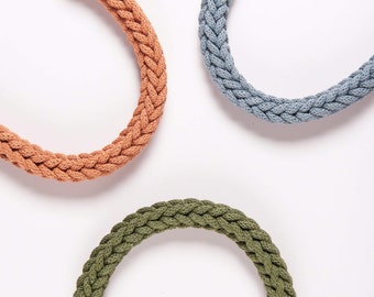 Crochet Necklace Kit, Avocado Steel Terracotta, Beginners Jewellery Making Craft Kit.