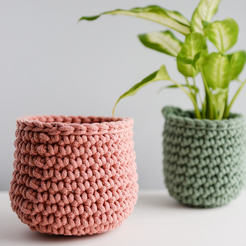 Crochet Basket Kit, Beginners Crochet Kit, Sustainable Summer Crochet Project zdjęcie 1