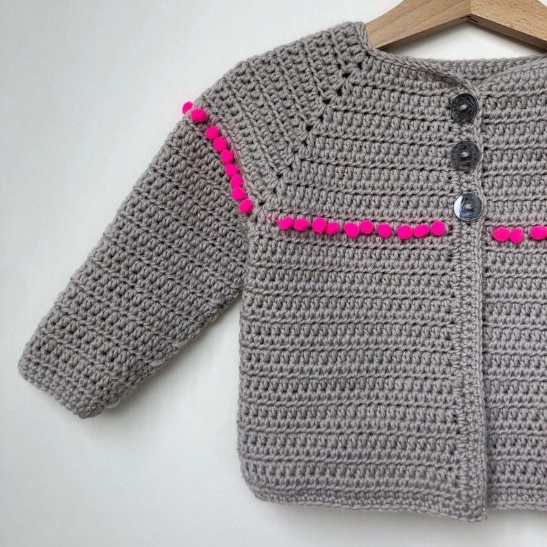 Pom Pom Cardi Crochet Pattern PDF download crochet pattern Stitching Me Softly image 7