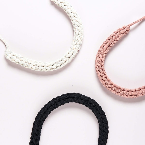 Crochet Necklace Kit, Blush Black Rainbow Dust, Beginners Jewellery Making Craft Kit.