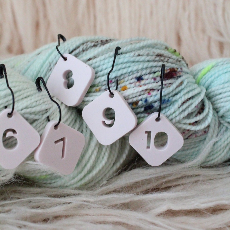 Numbered Stitch Markers, crochet and knitting accessories, removable stitch markers image 4