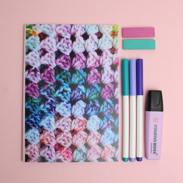 Crochet Designers Notebook - A5 notebook with grid paper.