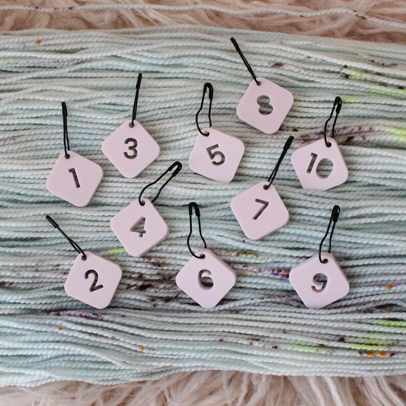 Numbered Stitch Markers, crochet and knitting accessories, removable stitch markers image 1