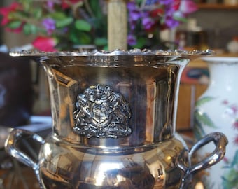 SOLD SOLDAntique Sheffield large Silver Plate Champagne Wine Cooler marked with Hallmarks