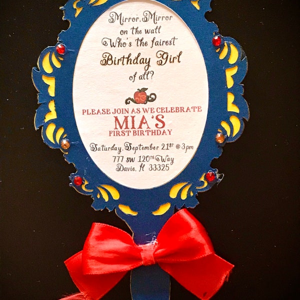 Disney, Princess, Snow White, Mirror Invitation