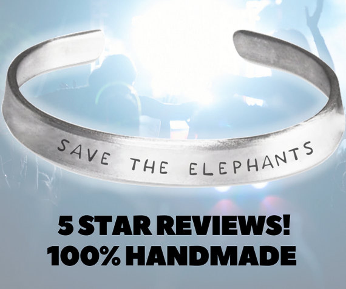 Save The Elephants Jewelry Handmade Aluminum Bracelet Elephant Etsy