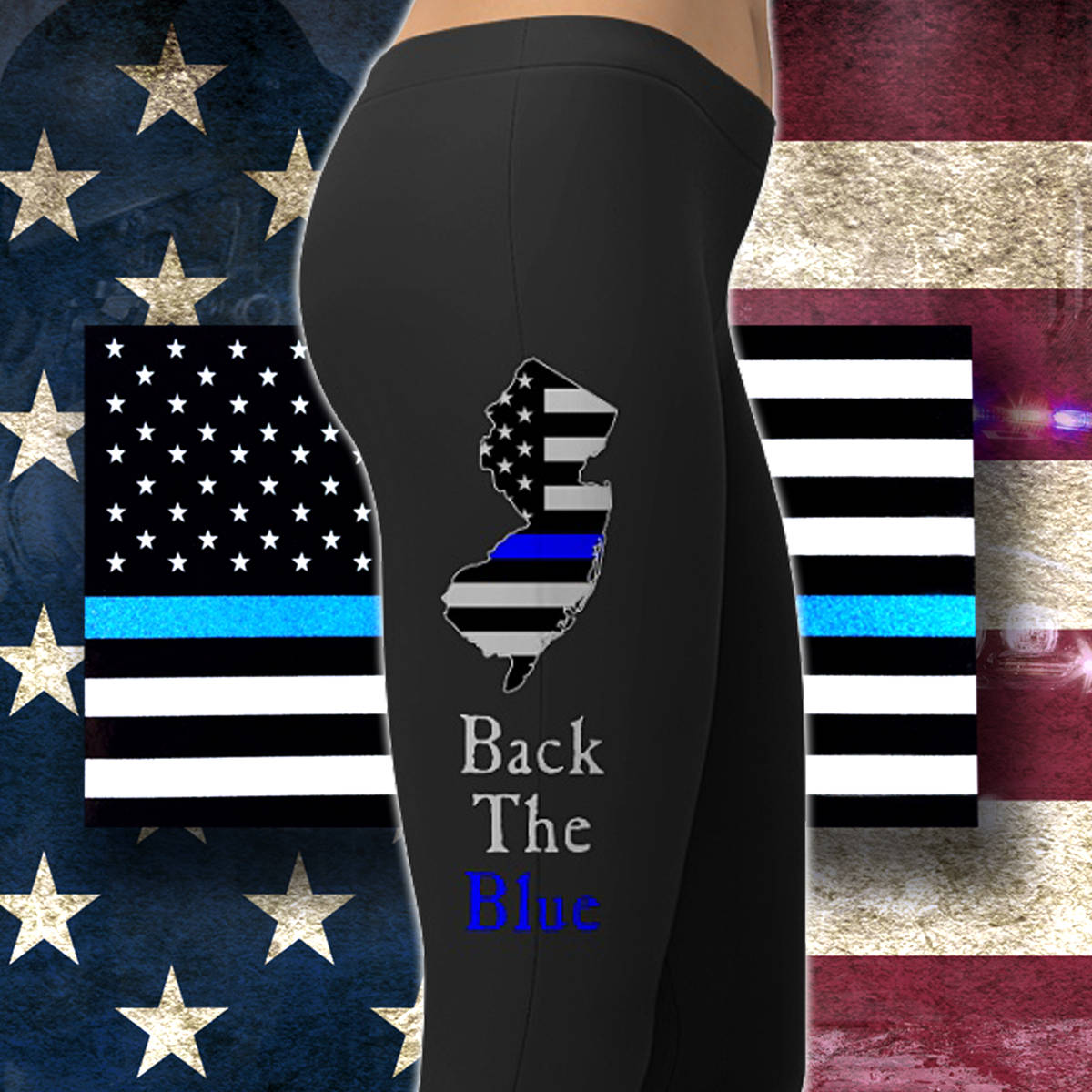thin blue line yoga pants