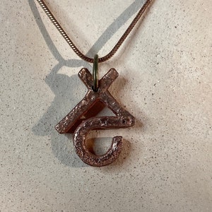 Tin alchemy symbol pendant (195)