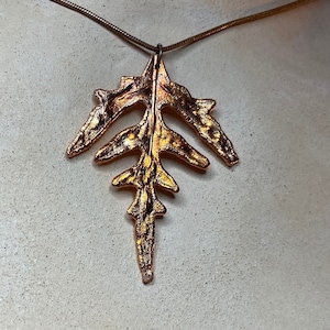 Fern Pendant, Real Frond, Copper Electroform (165)