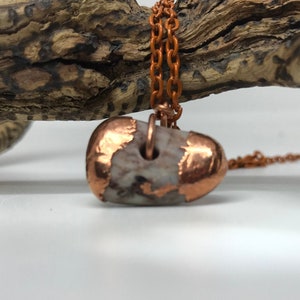 Stone pendant with copper electroform (366)
