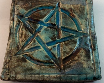 Pentagramma, simbolo della strega, decorazione murale in ceramica