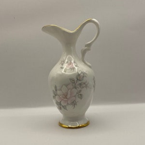 Fenton Bone China pitcher, pastel colours, hand-painted