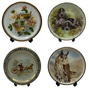 Decorative birds, dogs and horse plates | Edwardian China | Royal Vale | Churchill