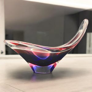 Vintage Flygsfors Coquille Art Glass Bowl