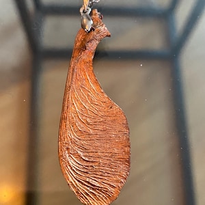 Sycamore helicopter seed pendant, Copper patina
